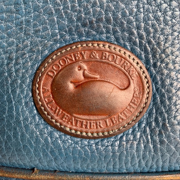 Dooney & Bourke Vintage Blue/Tan Shoulder Purse - Picture 3 of 10